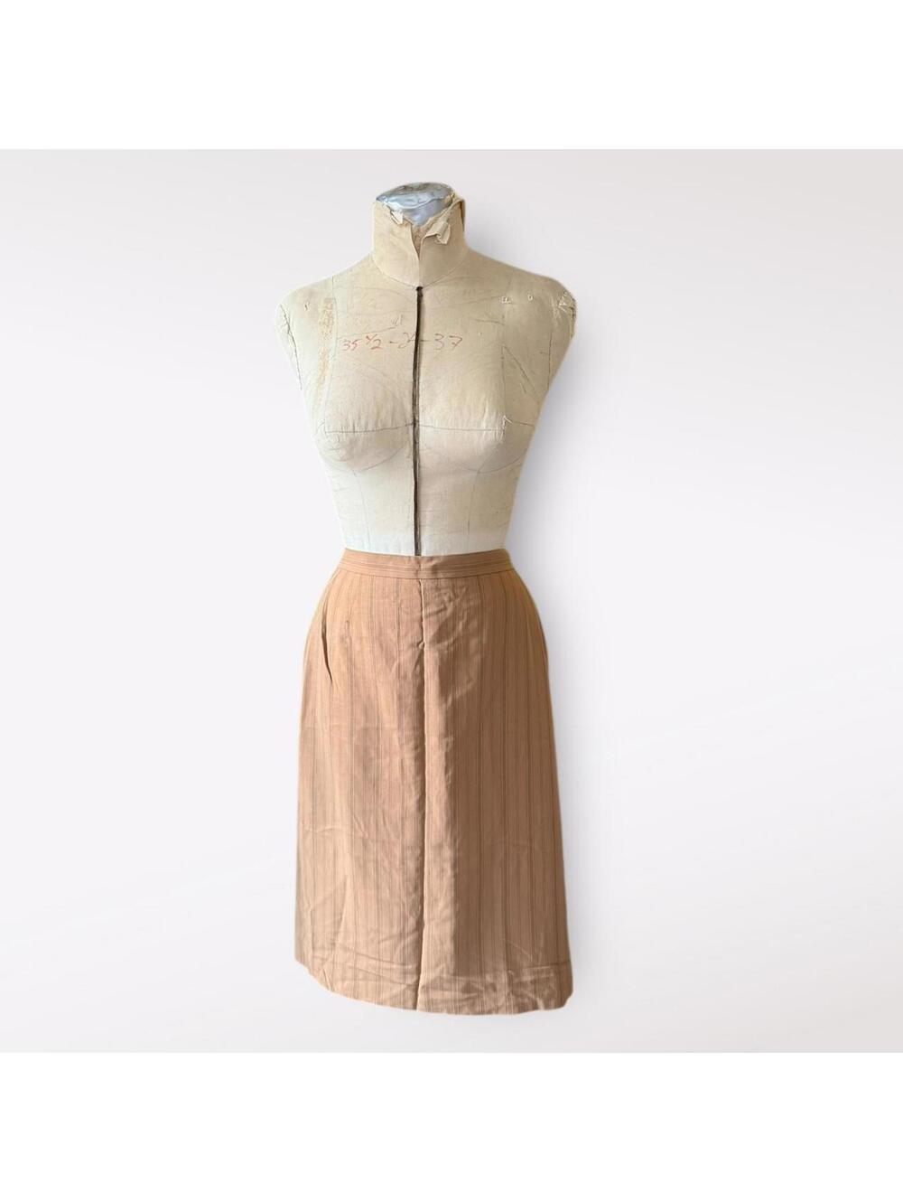 Escada Exclusive for Saks Fifth Avenue Tan Pinstripe Skirt